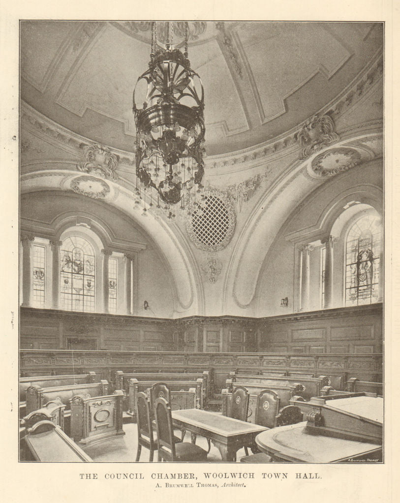 Council Chamber, Woolwich Town Hall, A. Brumwell Thomas, Architect. London 1906